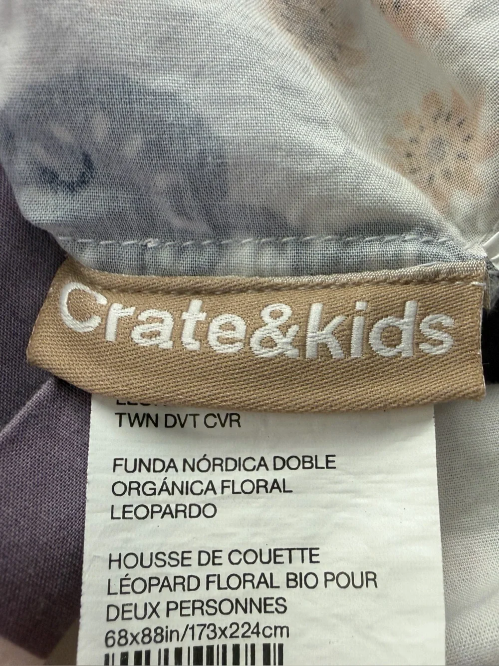 Crate & Kids - Leopard Floral Kids Twin Duvet Cover & Pillow Sham